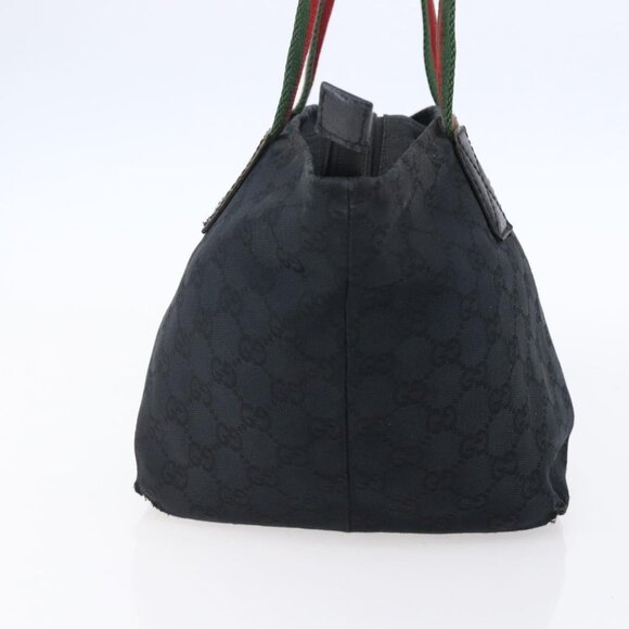 GUCCI GG Canvas Web Sherry Line Hand Bag Black Red Green 131228 Auth 152084 - Picture 4 of 16